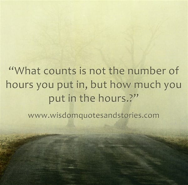 How much you put in the Hours?