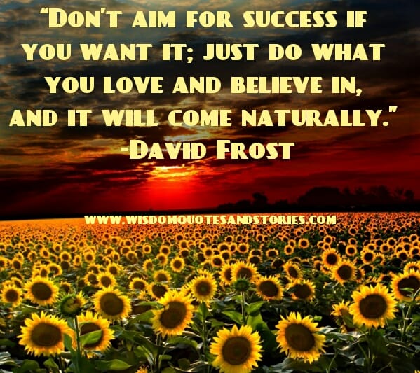 Don't aim for success if you want it