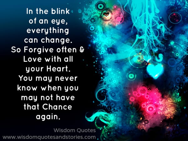Everything can change in the blink of an eye