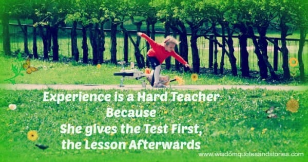 Experience is a Hard teacher