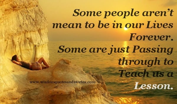 some people pass through our life to teach us a lesson