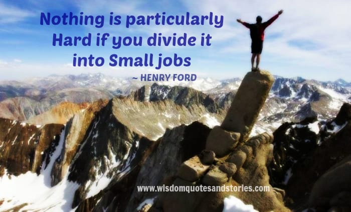 Nothing is particularly hard if you divide it into small jobs - Henry Ford