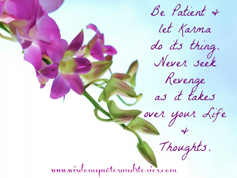 Never seek revenge as it takes over your life and thoughts. Let karma do it's thing