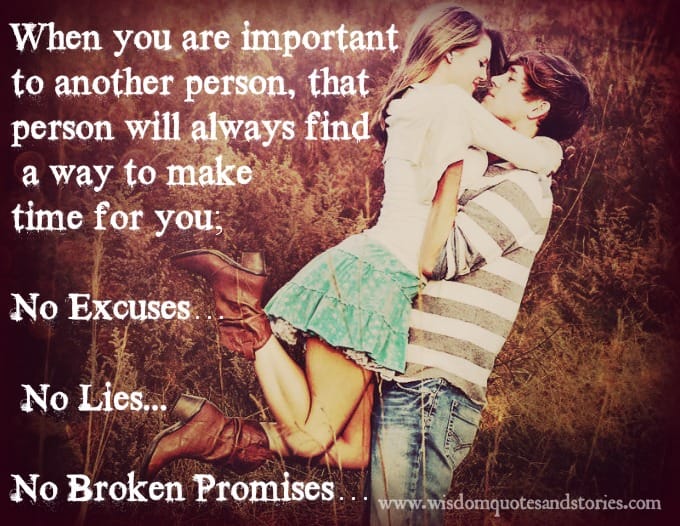 If important enough , another person will always find time for you