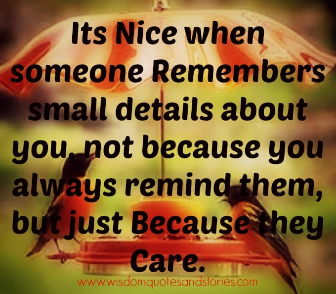 It's nice when someone cares
